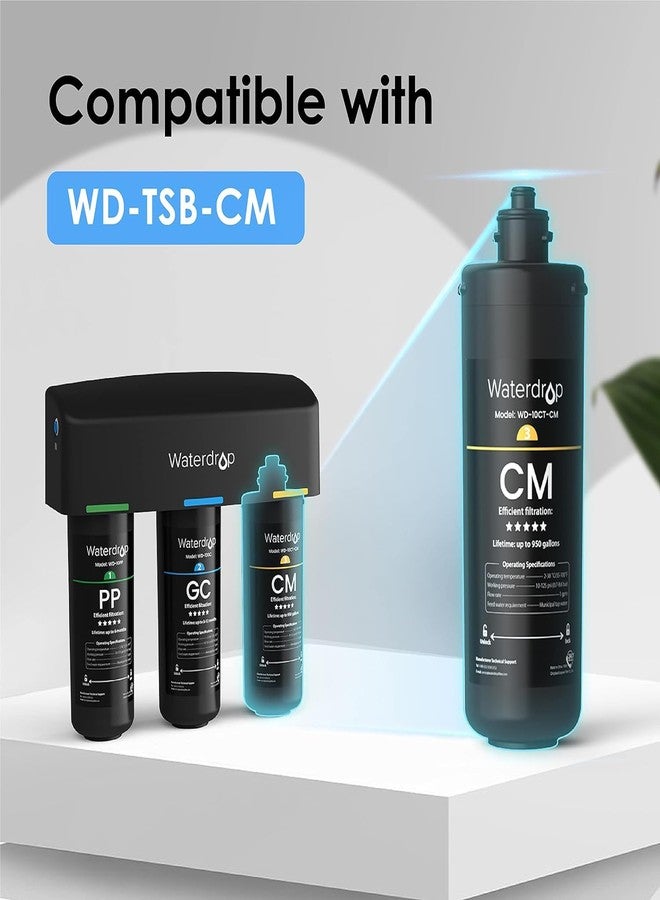 ووتر دروب فلتر المياه Waterdrop WD-10CM أسفل الحوض، بديل لنظام فلتر المياه TSB-CM ثلاثي المراحل أسفل الحوض - Image 3