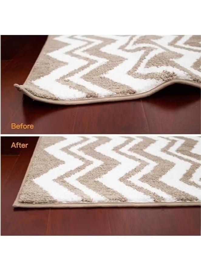 Carpet Stickers (4 Pcs), Anti Slip Rug Holder Reusable Washable Rug Stickers for Area Rugs, Dual Sided Adhesive Rug Stopper Keep Corners Flat (Black) - Image 3