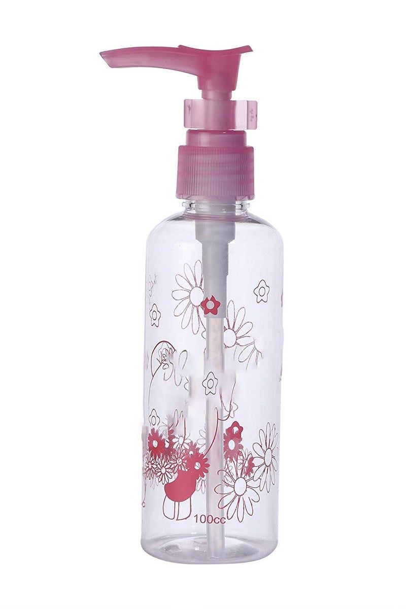 AmigozZ AmigozZ Multi Purpose 100ml Empty Printed Bottle for Sanitizer/Lotion/Cream/Soap Dispenser with Pump Action and Safety Lock - (Set of 3 pc) - Color & Design May Vary  - Image 3