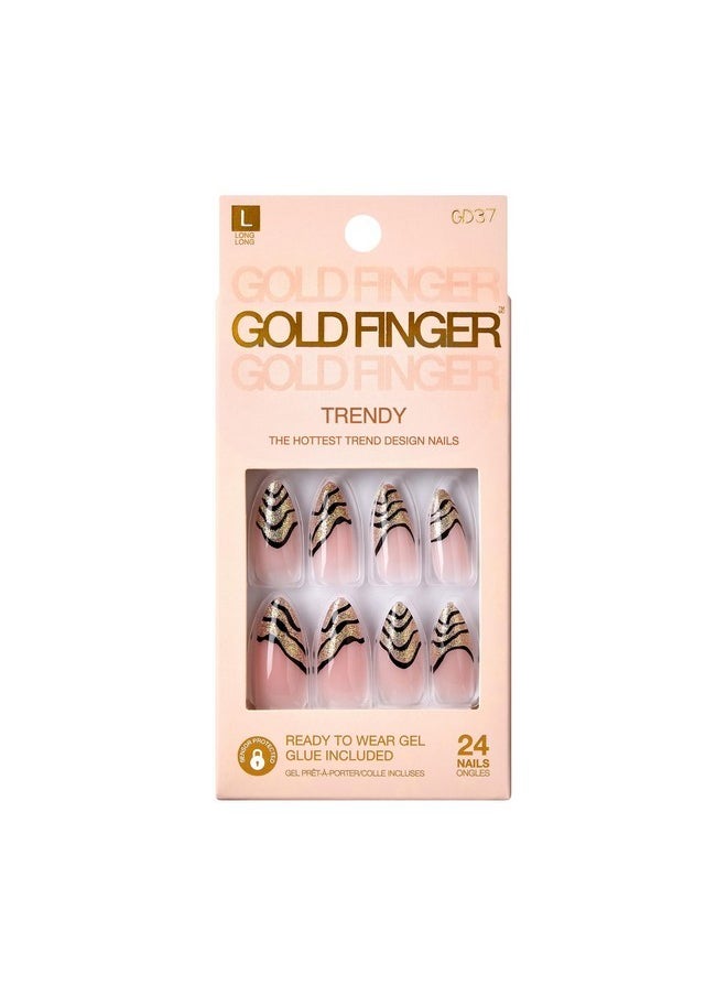 Trendy False Nails Kit, Long Almond Shape Design Nail, Elegant Nude Stripes Print, Ready To Wear Gel & Manicure Stick Included, Long-Lasting Convenient & Easy To Apply - pzsku/Z0C286BA6A6F02F25A4EAZ/45/_/1730894735/42cdb216-cc60-49a3-914d-34906b4bd51c