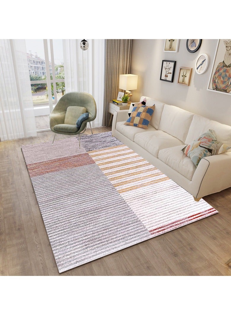 سجادة عالية الجودة بتصميم بسيط مع خطوط من ألياف البوليستر (سجادة فقط)