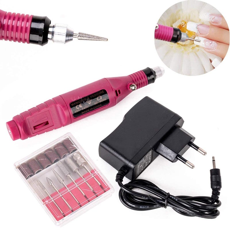 Electric Nail Art Drill File Machine Manicure Set Grinding Polishing Tool Bits EU Plug