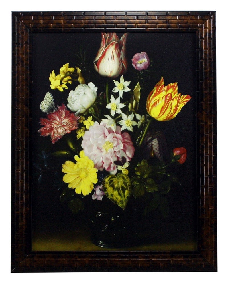 Indianara 3 PC Set of Floral Paintings (1086) Without Glass 5.2 X 12.5, 9.5 X 12.5, 5.2 X 12.5 INCH-Multicolour - Image 3