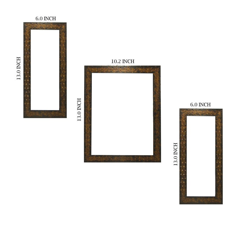 Indianara 3 PC Set of Floral Paintings (1086) Without Glass 5.2 X 12.5, 9.5 X 12.5, 5.2 X 12.5 INCH-Multicolour - Image 5
