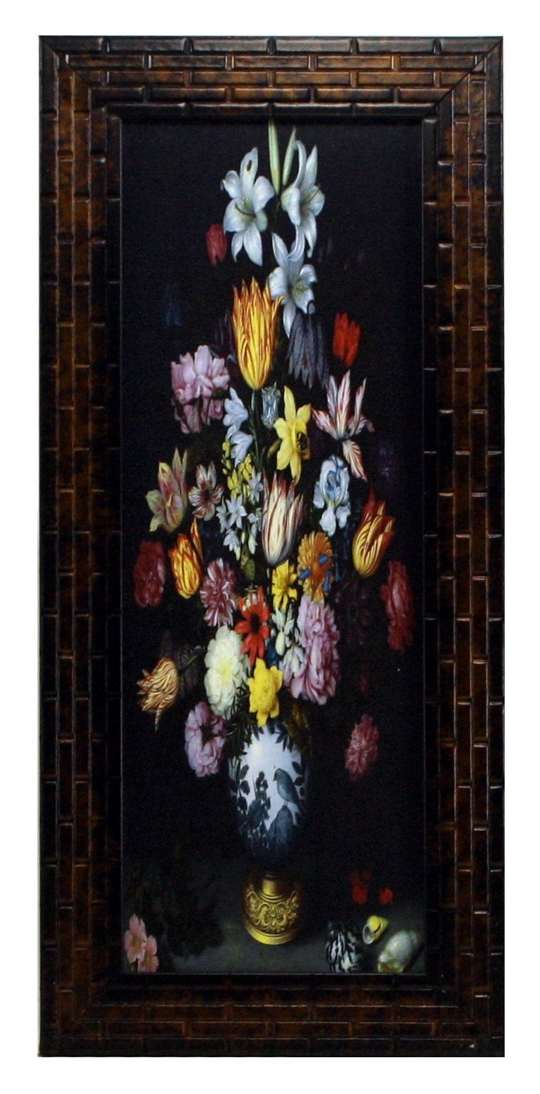 Indianara 3 PC Set of Floral Paintings (1086) Without Glass 5.2 X 12.5, 9.5 X 12.5, 5.2 X 12.5 INCH-Multicolour - Image 4