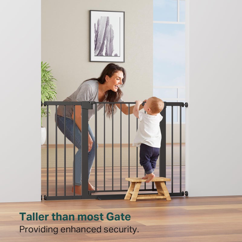 Cumbor 36" Extra Tall Baby Gate for Stairs, 29.7-48" Wide Dog Gates for Doorways, Auto Close Safety Gate for Babies and Pets, Easy Install, Pressure Mounted, Fits Doorways, Stairs, Entryways, Black - Image 4