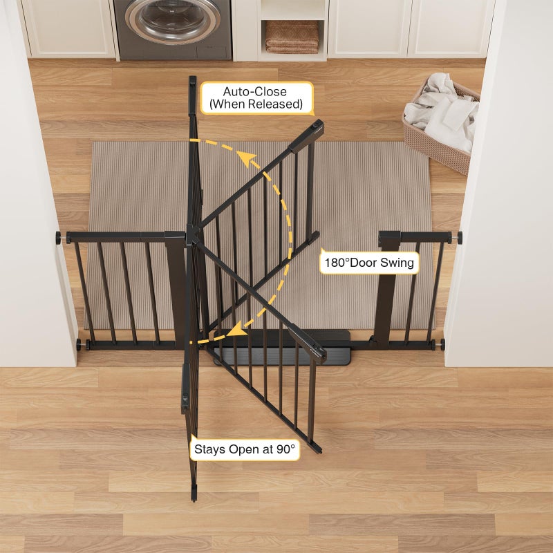 Cumbor 36" Extra Tall Baby Gate for Stairs, 29.7-48" Wide Dog Gates for Doorways, Auto Close Safety Gate for Babies and Pets, Easy Install, Pressure Mounted, Fits Doorways, Stairs, Entryways, Black - Image 5