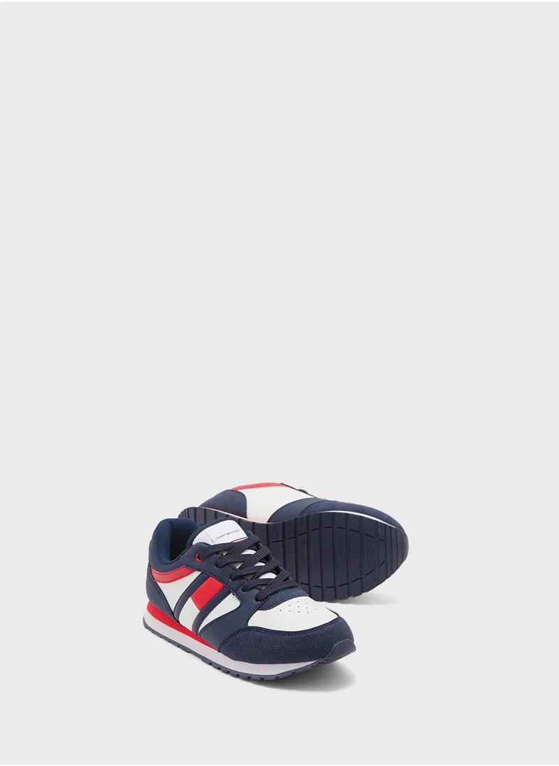 تومي هيلفيغر Youth Low Top Lace Up Sneakers