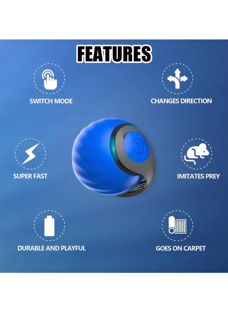 Generic - Speedy Tail 2.0,Speedy Tail Cat Toy,2025 New Generation Interactive Cat Toy,Interactive Cat Toys for Indoor Cats,Automatic Moving Cat Toy Ball with Tail (Orange) - Image 1