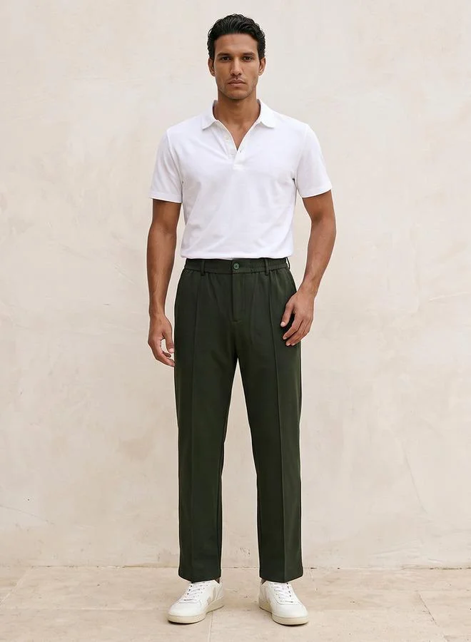 Iconic GREEN Iconic Regular Fit Trousers for Men | Best Price UAE