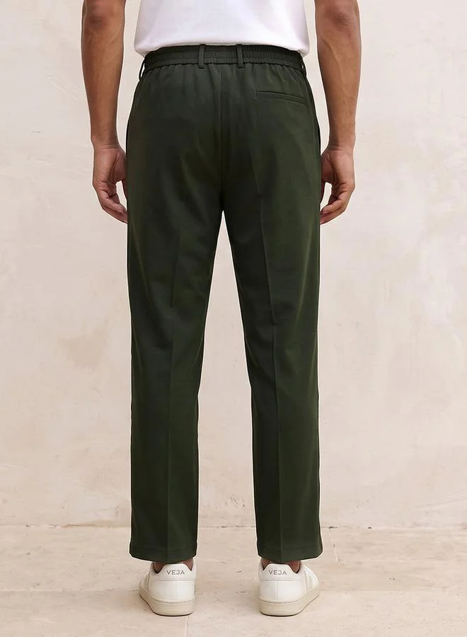 Iconic GREEN Iconic Regular Fit Trousers for Men | Best Price UAE