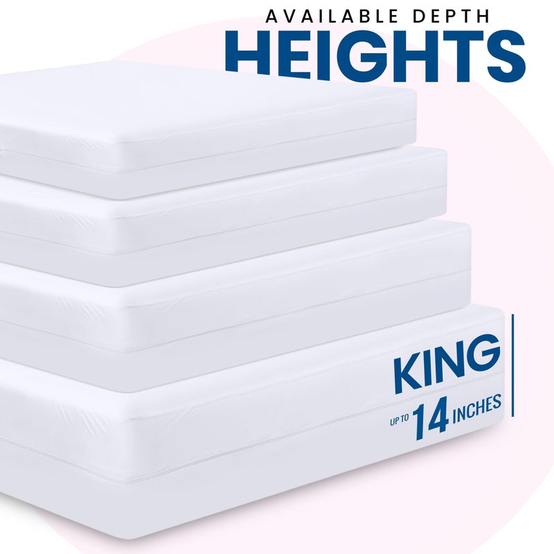 Utopia Bedding Premium Waterproof Bed Bug Mattress Cover, King Zippered Mattress Protector, 14 Inches Deep, Dust Mite Proof 6-Sided Mattress Encasement for Bed - Image 2