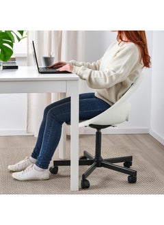 Zaboon Swivel chair + pad, white black/dark grey  - Image 4