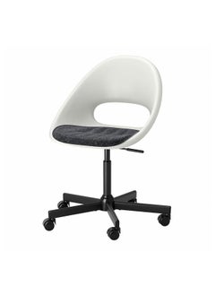 Zaboon Swivel chair + pad, white black/dark grey  - Image 1