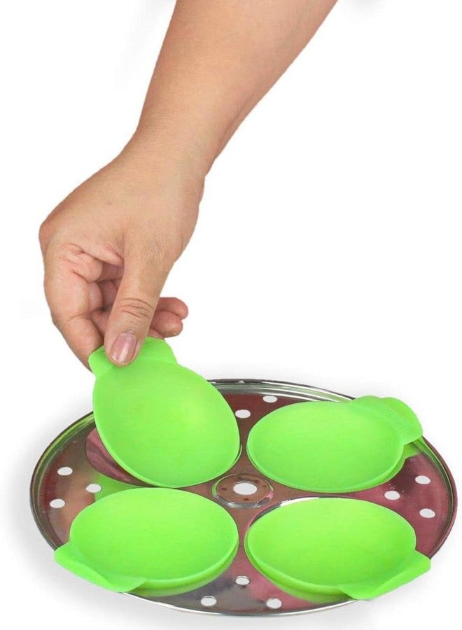 VIDORA Silicone Idli Maker Cup 1 Set - Premium Silicone Idli - Dhokla Maker Reusable Cup Green Color Multipurpose Dhokla Maker,Cupcake,Muffin Maker,Non -Stick,Perfect round shaped Idlis Food Grade - Image 1