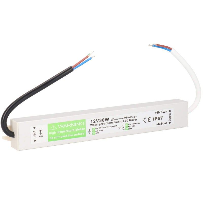 30W IP67 Waterproof LED Power Supply Transformer AC90 250V To DC12V Adapter - Image 2