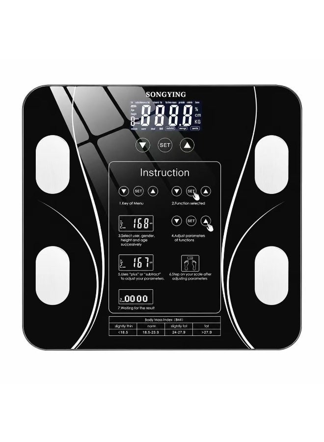 Smart High Precision BMI Body Fat Scale, Touch Control Digital Electronic Bathroom Weight Scale - Image 1