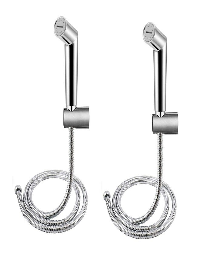 ALTURAS (ABS) Axis Health Faucet 1-Meter Stainless Steel Chrome Finish Rubber Hose Pipe Wall Hook (Set of-2) - Image 1