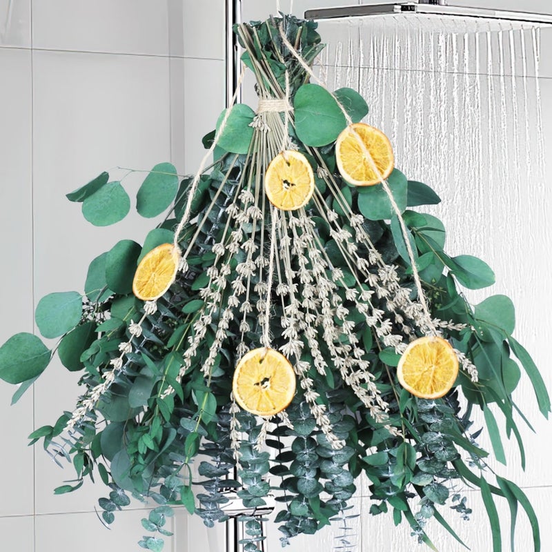 Gifugi 5 Kinds Mixed PCS Dried Eucalyptus Lavender Flowers Bundle for Shower 40 PCS 1517Natural Real Fresh Preserved Eucalyptus Leaves and Lemon Shower Hanging Plants Home Bathroom Decor Fragrance - Image 2