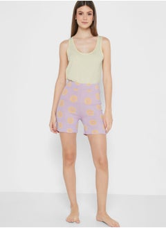 High Waist Printed Shorts