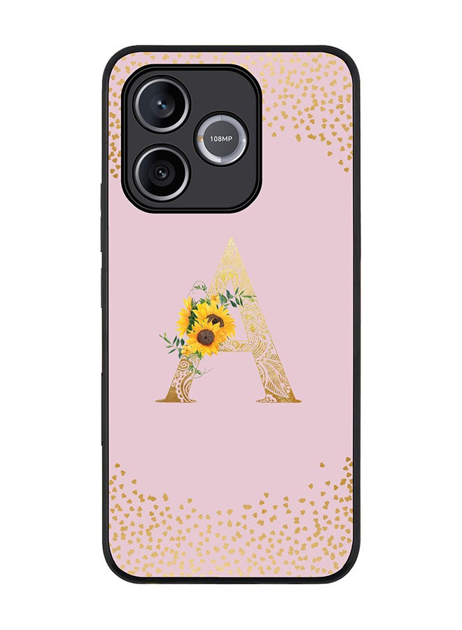 Stylizedd For Honor 600 Lite / 500 Smart / Honor X80i Case,Slim fit Camera Protection, Shockproof Thin Phone cover  - Custom Floral Monogram - A  (Pink ) - Image 1