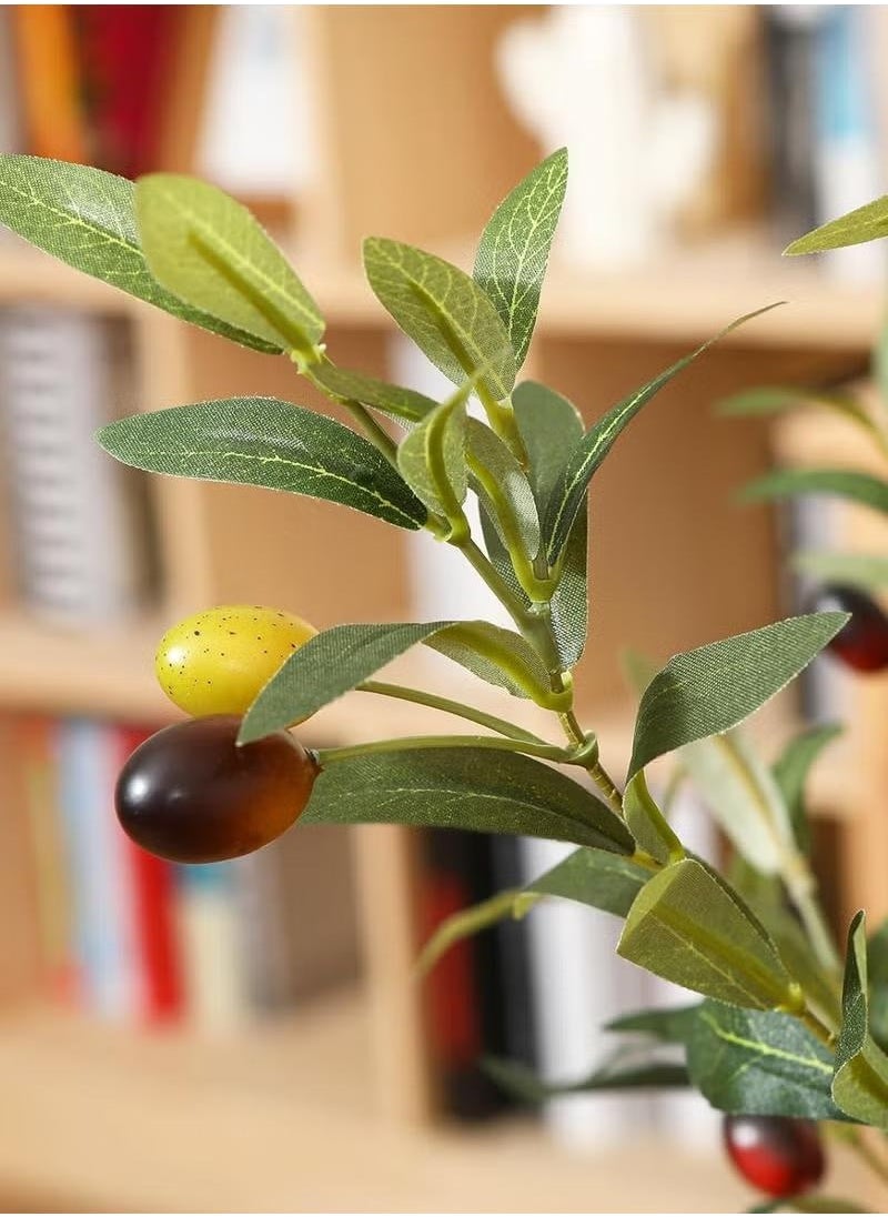 XiuWoo Artificial Olive Tree, Tall Faux Silk Plant for Home Office Decor Indoor Fake Potted Tree with Natural Wood Trunk and Lifelike Fruits, 180cm  - Image 2