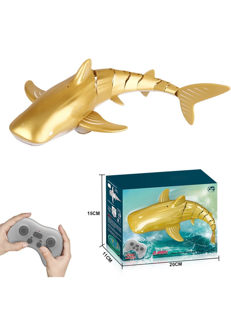 Golden Flat Head Mini Remote Control Whale, Simulation Electric Underwater Animal Toy Model Suitable For Swimming Children'S Swimming Pool Bathtub  - Image 2