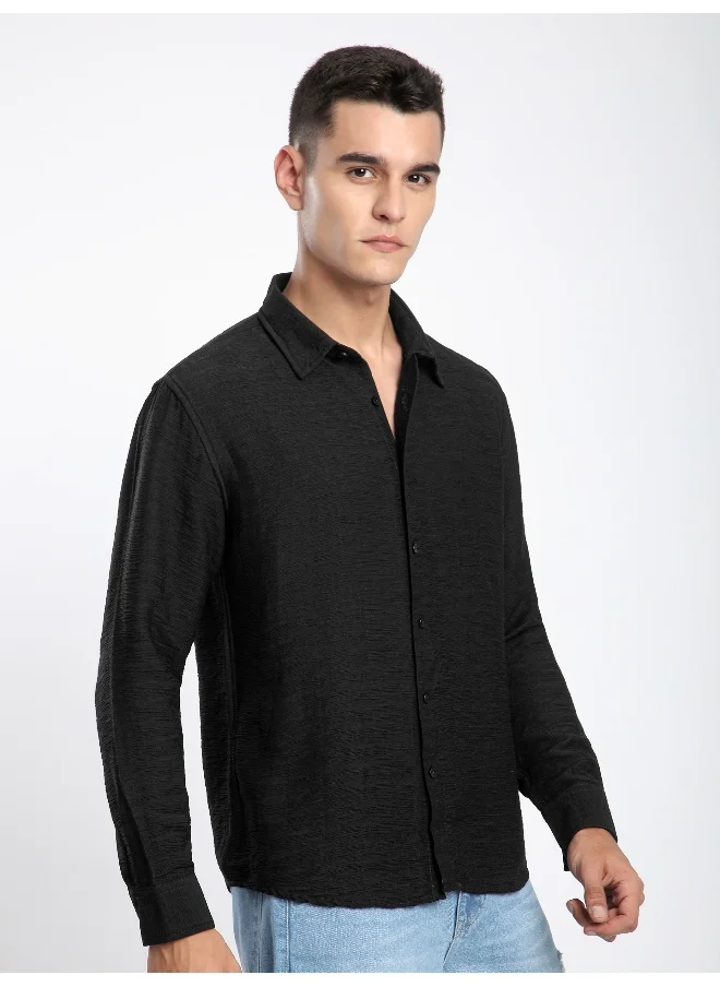 بيونغ Black Crinkled Shirt