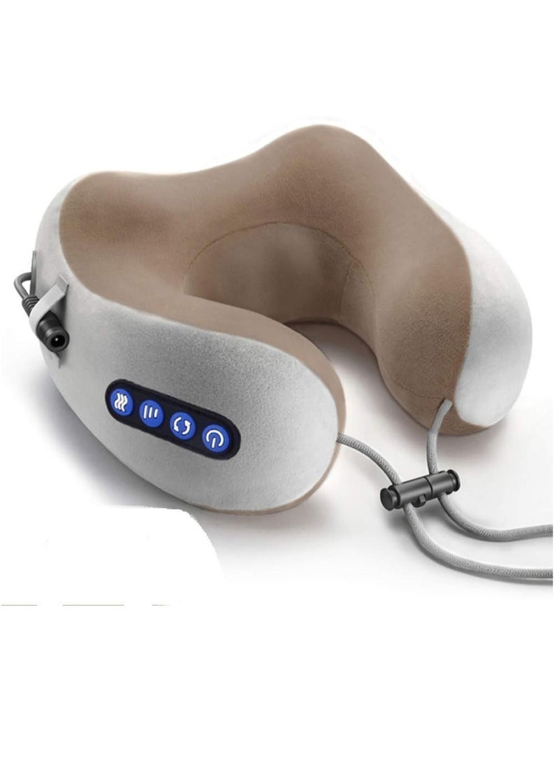 Electric Travel Neck Massage Pillow, U-Shaped Memory Foam Kneading Head & Neck Support Pollow, For Pain Relief, For Airplane, Train, Bus, Car Travel - Image 1
