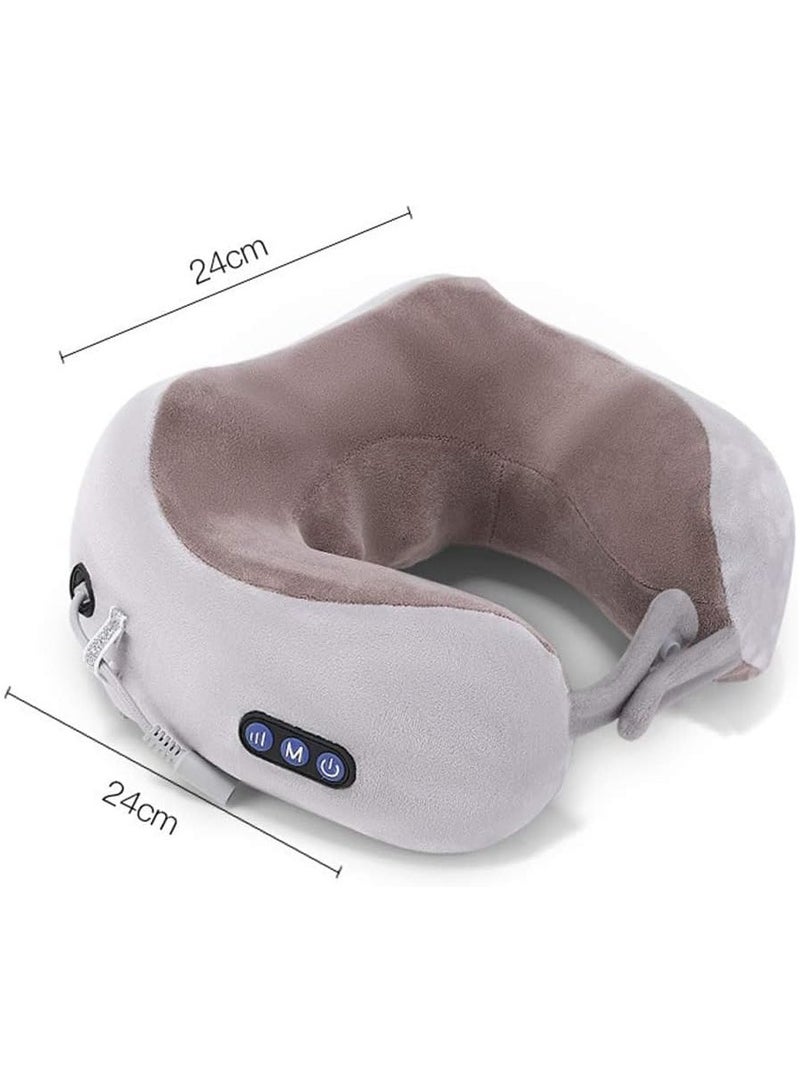 Electric Travel Neck Massage Pillow, U-Shaped Memory Foam Kneading Head & Neck Support Pollow, For Pain Relief, For Airplane, Train, Bus, Car Travel - Image 2