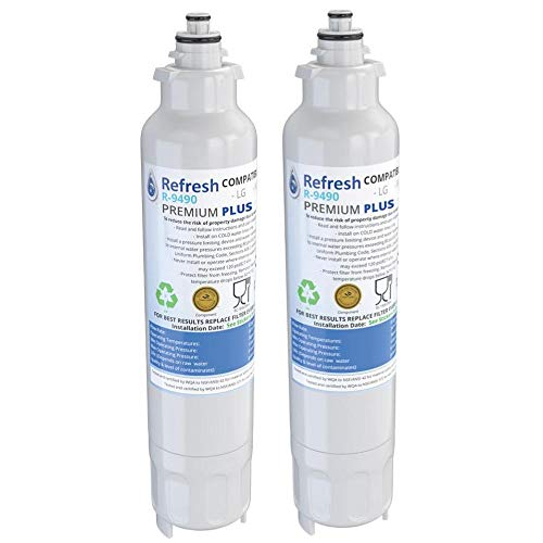 Refresh NSF53 Premium Replacement Refrigerator Water Filter Compatible with LG LT800P ADQ73613401 and Kenmore Elite 469490 9490 469490 ADQ73613402  Model R9490Plus  R9490Plus S 2 Pack