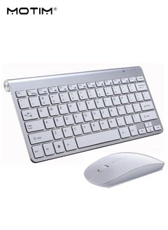 Slim Wireless Keyboard and Mouse Combo, 2.4G Wireless Keyboard 1200 DPI Mouse, Silent Mute Keyboard Set, Smart Power Saving Design, Optimized Keys