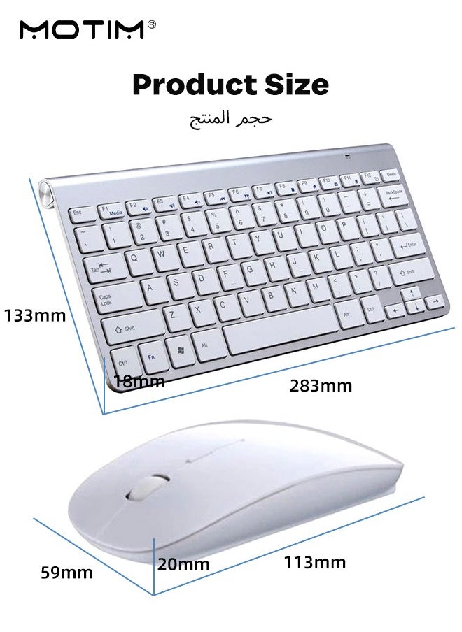 Motim - Slim Wireless Keyboard and Mouse Combo, 2.4G Wireless Keyboard 1200 DPI Mouse, Silent Mute Keyboard Set, Smart Power Saving Design, Optimized Keys - Image 1