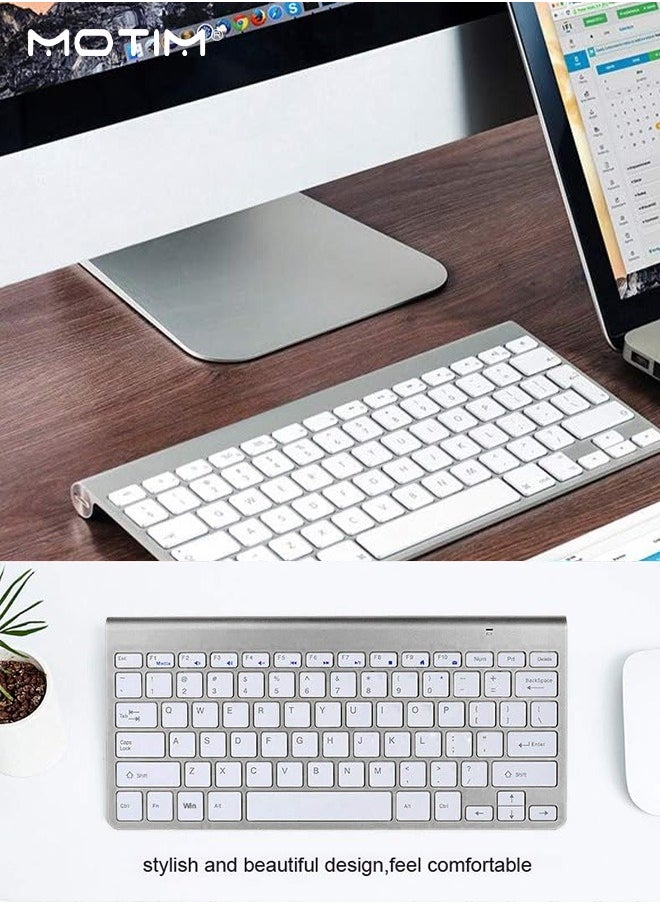 Motim - Slim Wireless Keyboard and Mouse Combo, 2.4G Wireless Keyboard 1200 DPI Mouse, Silent Mute Keyboard Set, Smart Power Saving Design, Optimized Keys - Image 1