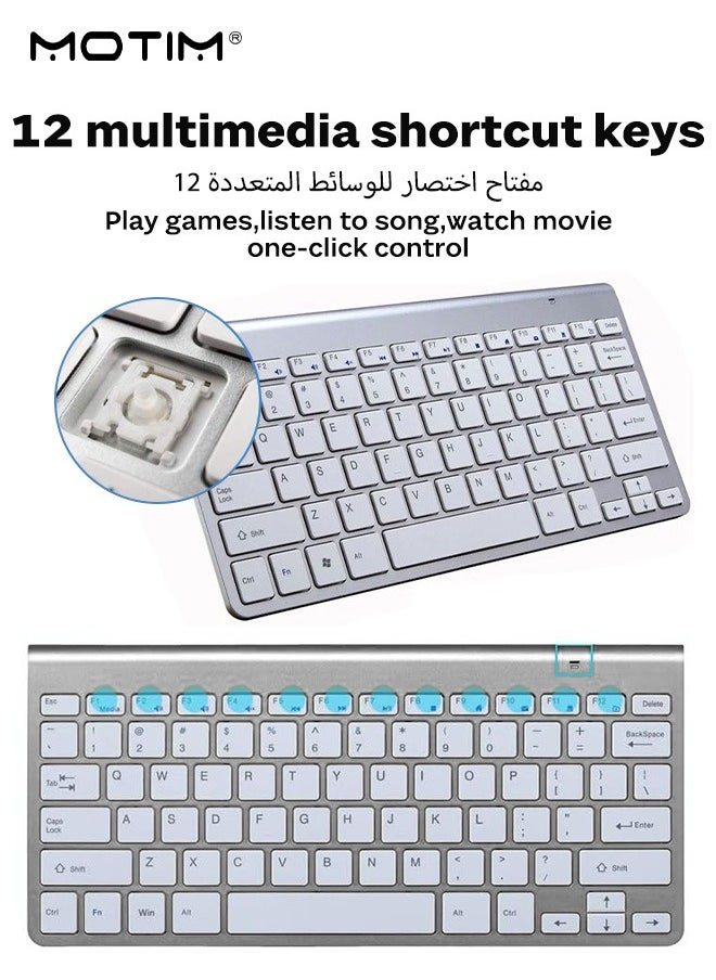 Motim Slim Wireless Keyboard and Mouse Combo, 2.4G Wireless Keyboard 1200 DPI Mouse, Silent Mute Keyboard Set, Smart Power Saving Design, Optimized Keys  - Image 2