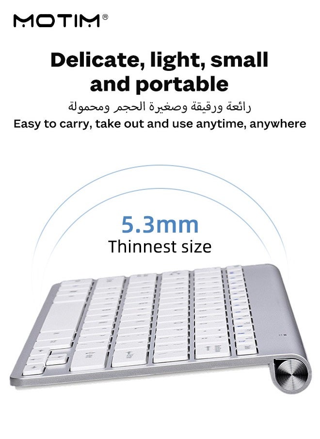 Motim Slim Wireless Keyboard and Mouse Combo, 2.4G Wireless Keyboard 1200 DPI Mouse, Silent Mute Keyboard Set, Smart Power Saving Design, Optimized Keys  - Image 4