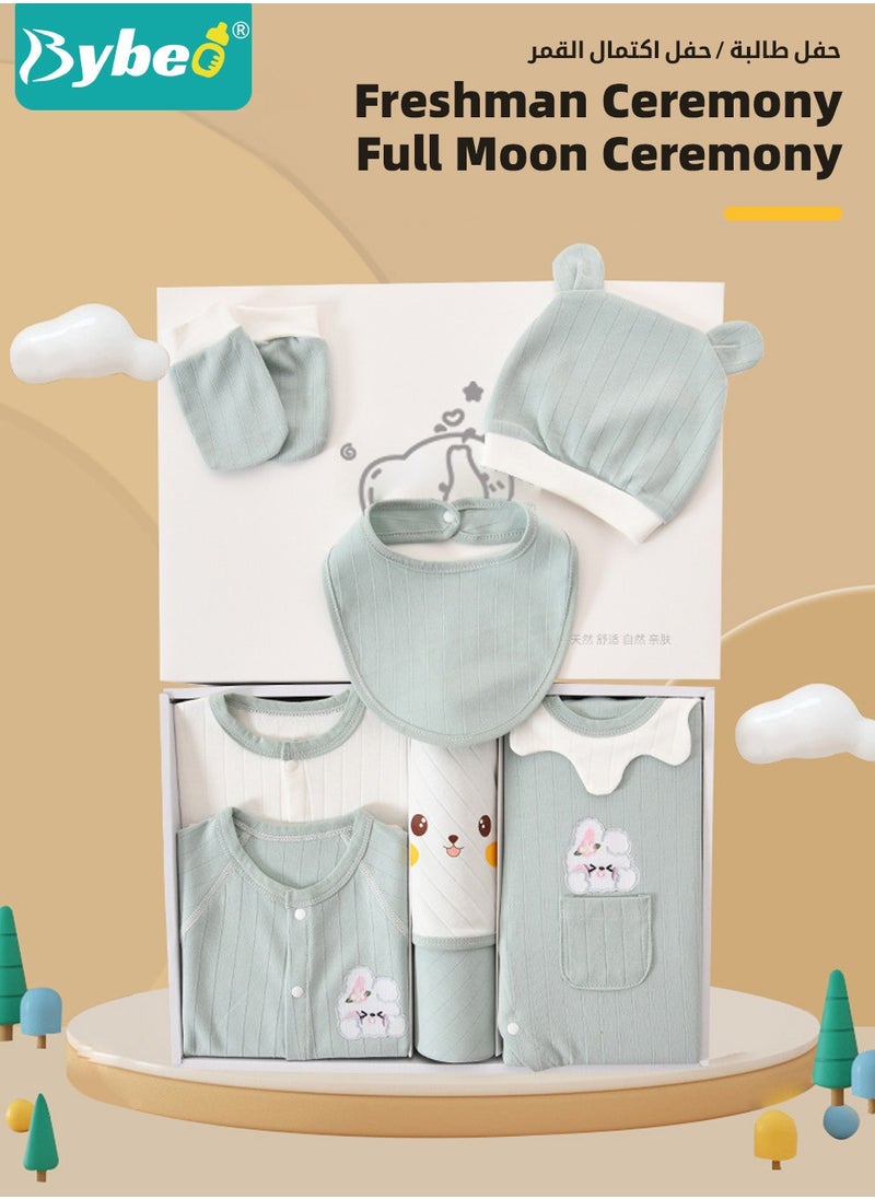 Bybeo - 19PCS Newborn Baby Gift Set, Newborn Layette Gift Set for Boys and Girls, Babies Essential Clothes Accessories with Baby Blanket, 100% Premium Cotton,  for Spring Summer Autumn Winter Four Seasons - Image 1