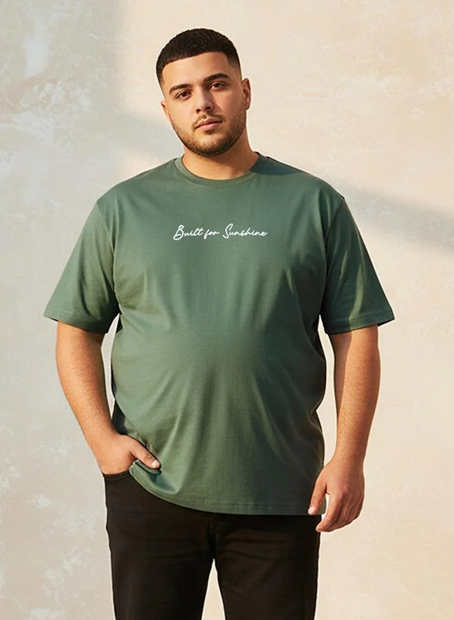 Maxim Men Regular Fit Crew Neck Short Sleeves Slogan Print T-shirt