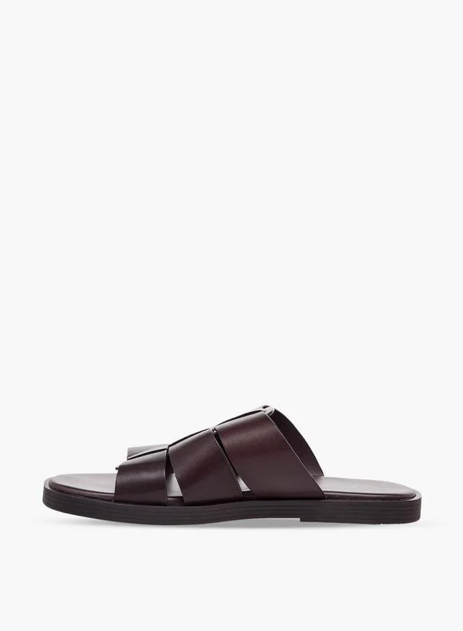 Duchini BROWN Men Slip-On Leather Comfort Sandals for Men | Best Price UAE