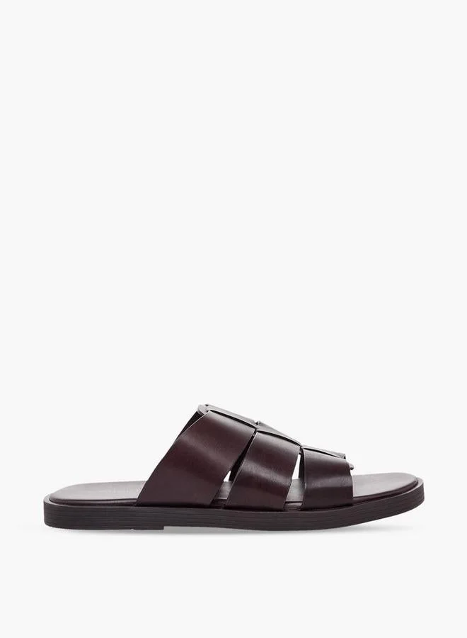 Duchini Men Slip-On Leather Comfort Sandals