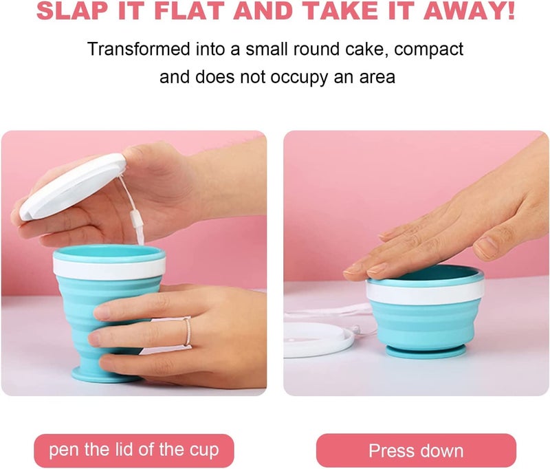 Ramkuwar Silicone Retractable Folding Water Cup 200ml Pack of 1 Telescopic Collapsible Outdoor Travel Mug Folding Cups Blue - Image 5