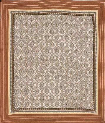 RIDDHI SIDDHI 144 TC Cotton Printed Jaipuri Bedsheet Double Bed with 2 Pillow Cover Brown  - Image 4