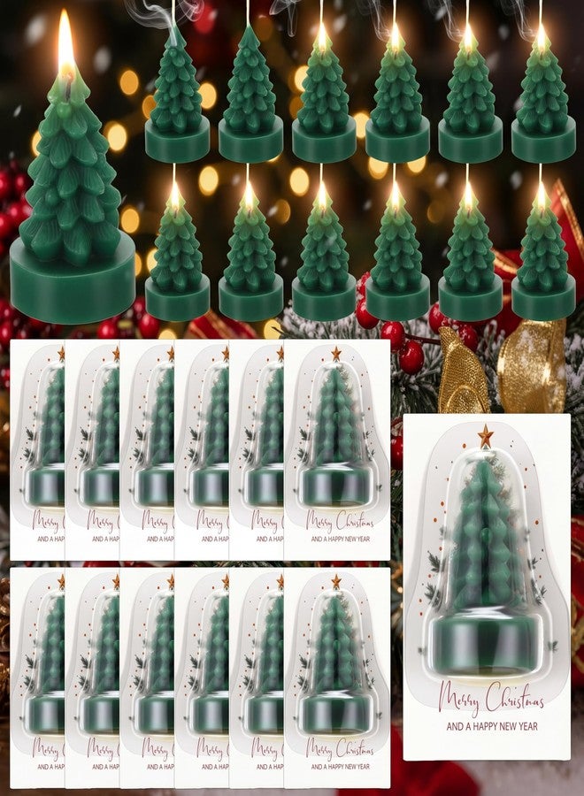 Conelist 24 Pcs Christmas Tree Shaped Candles Mini Christmas Tree Candles Soy Wax Trees Shaped Candle Holidays Scented Candle Gift for Holidays Party Supplies Indoor Decor Table Home Decor - Image 1