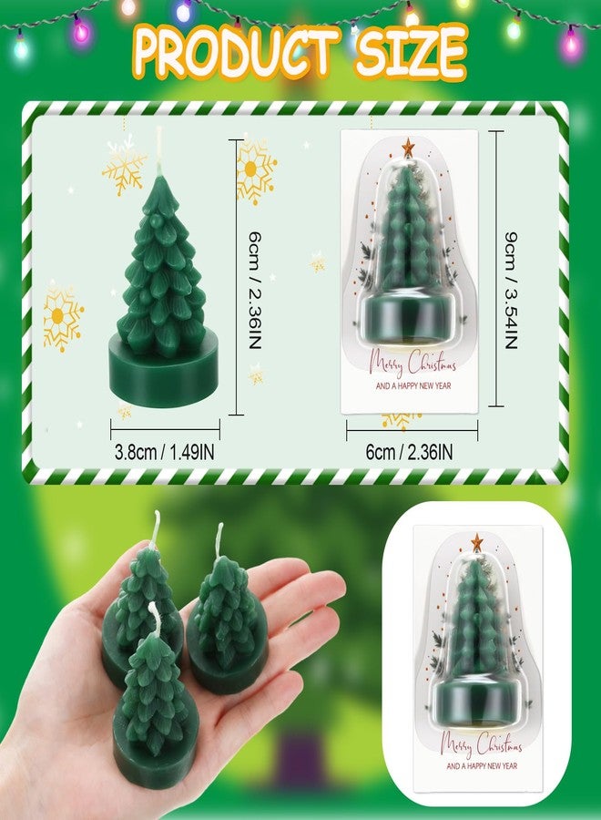 Conelist 24 Pcs Christmas Tree Shaped Candles Mini Christmas Tree Candles Soy Wax Trees Shaped Candle Holidays Scented Candle Gift for Holidays Party Supplies Indoor Decor Table Home Decor - Image 2