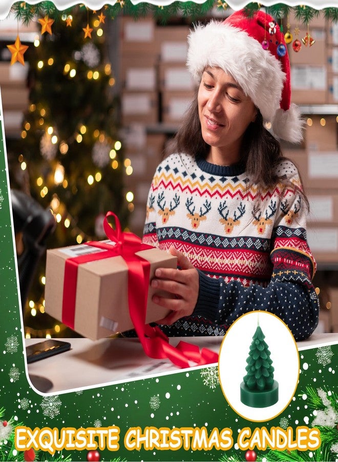 Conelist 24 Pcs Christmas Tree Shaped Candles Mini Christmas Tree Candles Soy Wax Trees Shaped Candle Holidays Scented Candle Gift for Holidays Party Supplies Indoor Decor Table Home Decor - Image 4