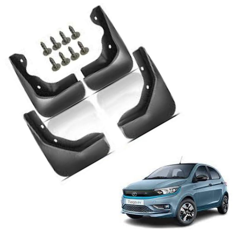 Autokaar OE Type/Box Type Car Mud Flap for Tata Tiago EV, Black - Image 1