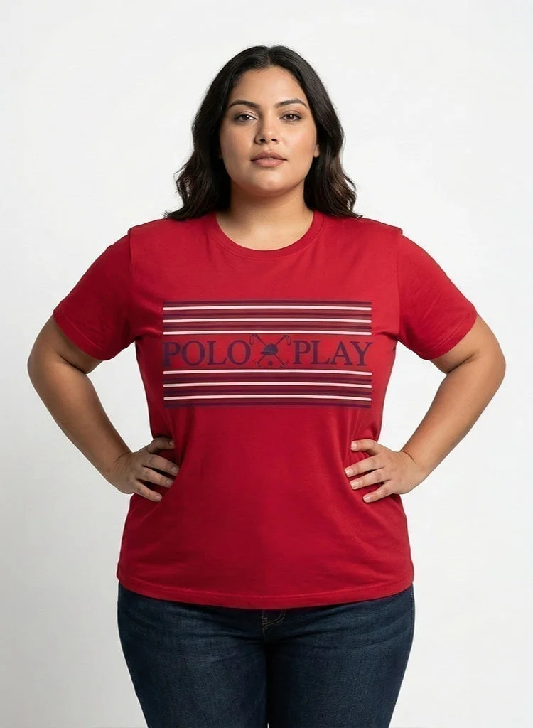 Polo Play Ladies Graphic T-shirt -RED