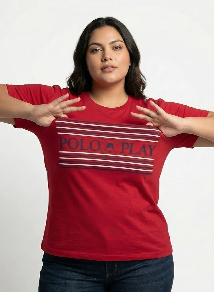 Polo Play Ladies Graphic T-shirt -RED
