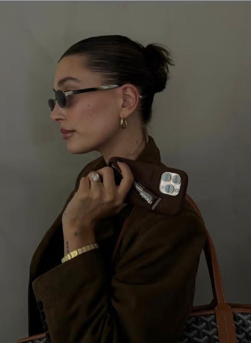 rhode iPhone 14 Pro Max Silicone Lip Holder for Cell Phone, Lip Gloss Adhesive Sleeve Case for iPhone 14 Pro Max, Lip Holder Stick-on Phone Cover for iPhone 14 Pro Max 6.7 inch（Espresso） - Image 3