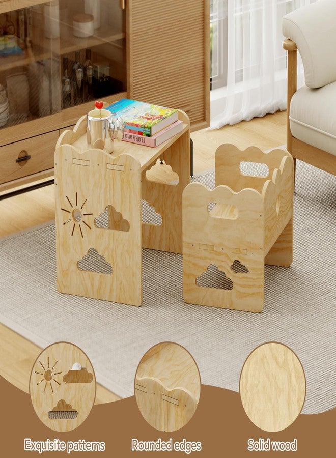 BPMFDTNL Montessori Table and Chair Set -Toddler Table and Chair Set,Wood Toddler Table and Chairs, Weaning Baby Tables Chair Set,1-3 Year Old Kids Ldeal for Mealtime, Learning, and Play - Image 3